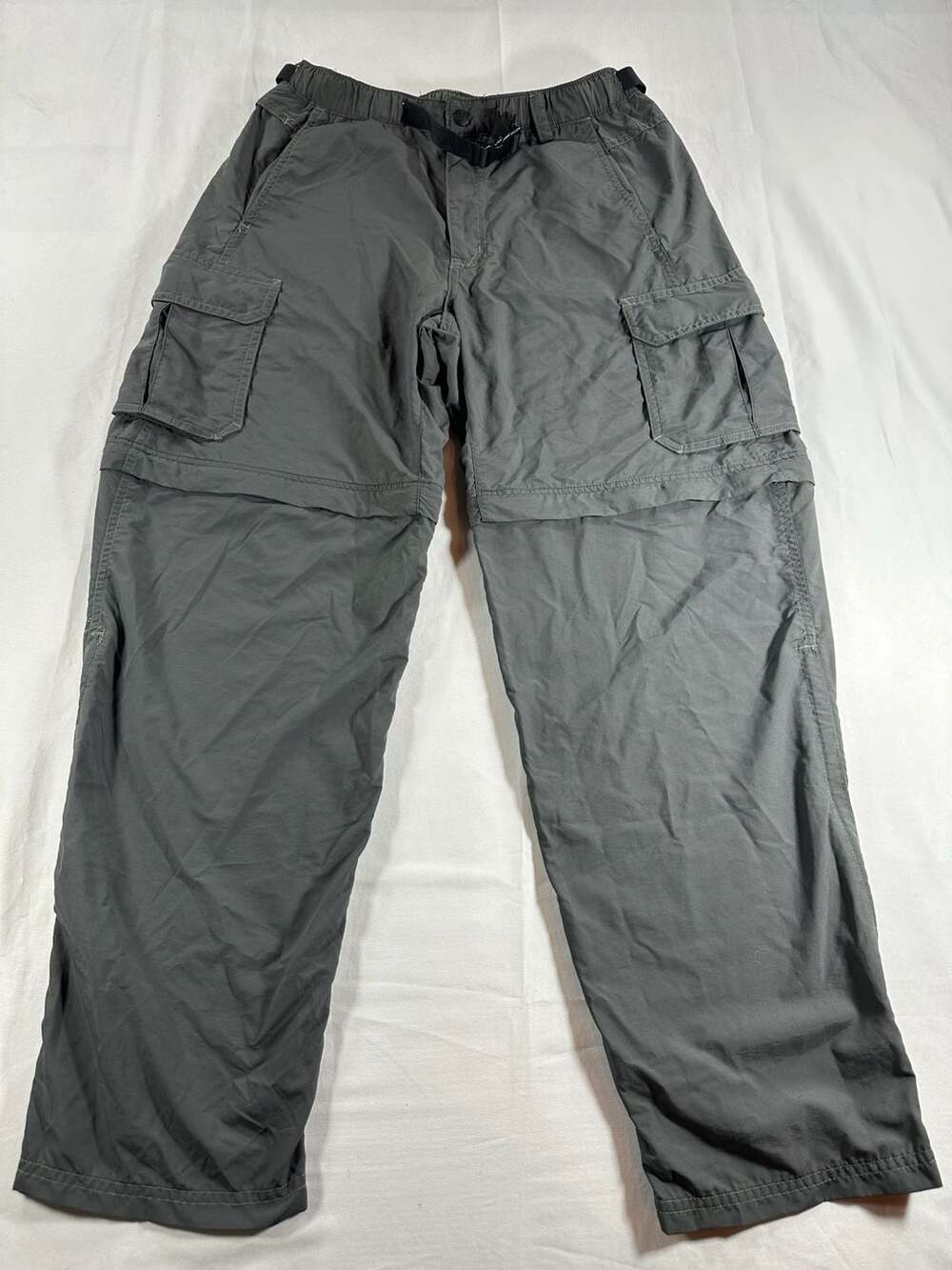 REI Co-op Mens Convertible Hiking Cargo Pants Gray Zip-Off Legs Outdoor
